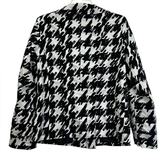 Appraisal Double Breasted Black/White Jacket Houndstooth- SZ: Large - Picture 2 of 7